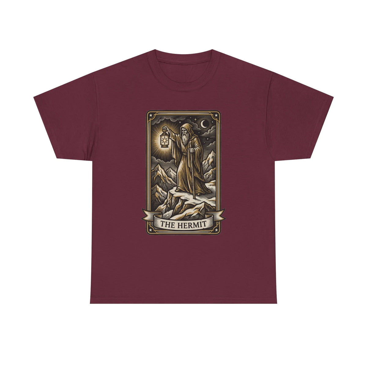The Hermit Tarot T-Shirt - Medium Weight Cotton Classic Tee - Unisex White