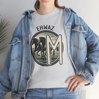 Ehwaz Rune Divine Horses T-Shirt - Heavy Cotton Classic Fit Tee - Unisex White