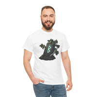 Berkana Rune Birch Tree Graphic T-Shirt - Heavy Cotton Classic Fit Tee - Unisex White