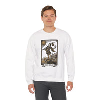 The Fool Tarot Card Graphic Sweatshirt - Heavy Blend Crewneck Fleece - Unisex White