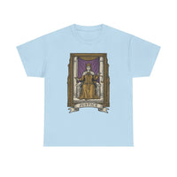 Justice Tarot Card Graphic T-Shirt - Heavy Cotton Classic Fit Tee - Unisex White