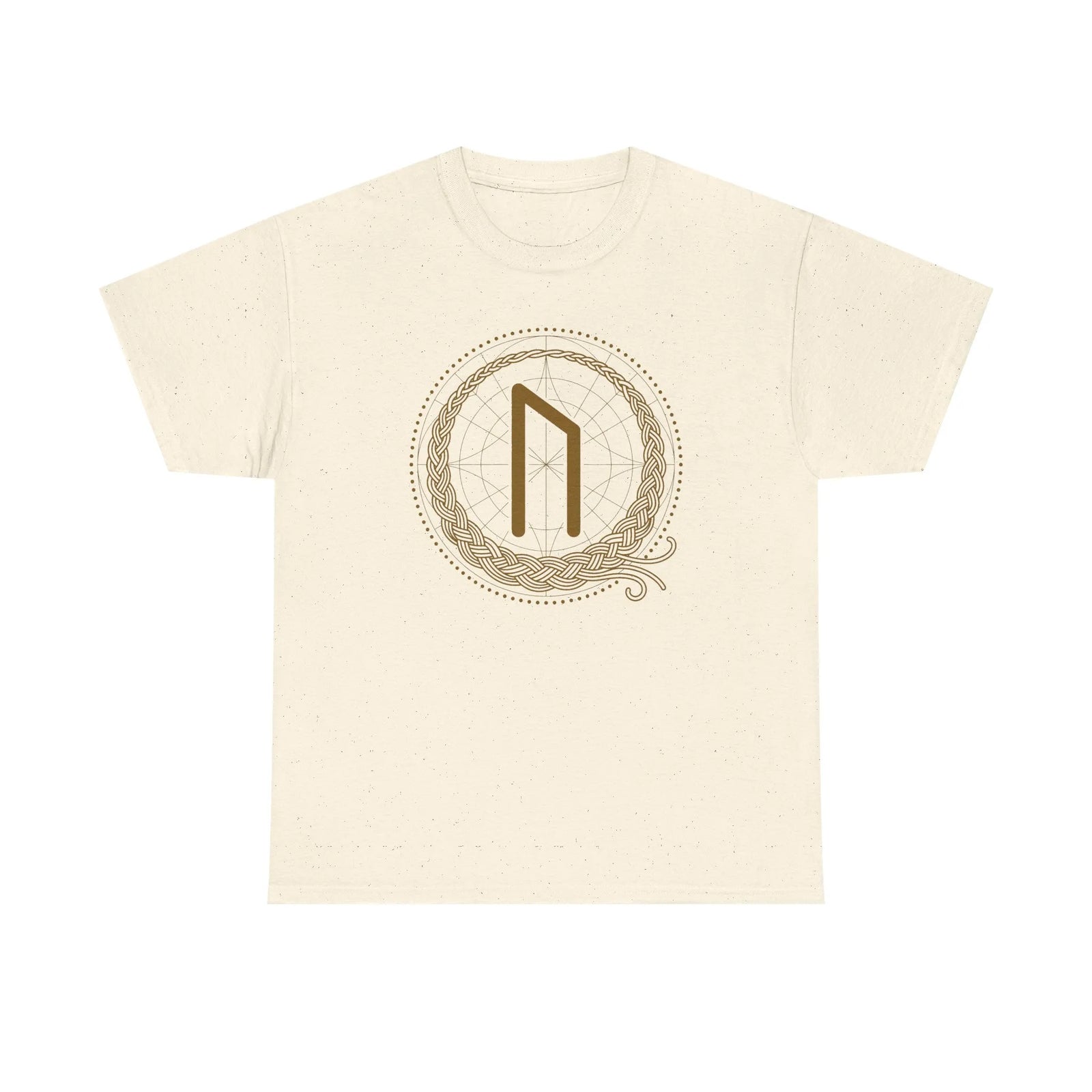 Uruz Rune Symbol Graphic T-Shirt - Heavyweight Cotton Classic Fit - Unisex White