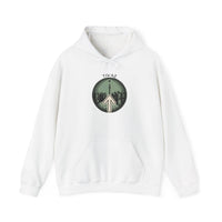 Tiwaz Rune Justice Symbol Hoodie - Heavy Blend Cotton-Poly Fleece Pullover - Unisex Off White