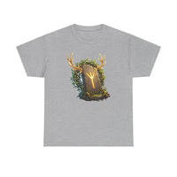 Elhaz Rune Elk Protection T-Shirt - Heavy Cotton Classic Fit Tee - Unisex White