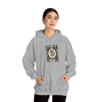The World Tarot Card Graphic Hoodie - Heavyweight Cotton Blend Pullover - Unisex White