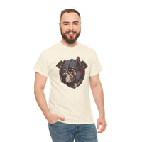 Viking Berserker Dog Warpaint T-Shirt - Heavy Cotton Classic Fit Tee - Unisex White