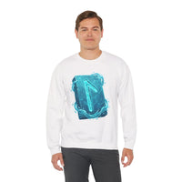Laguz Water Rune Symbol Sweatshirt - Heavy Blend Crewneck Fleece - Unisex Ash Gray