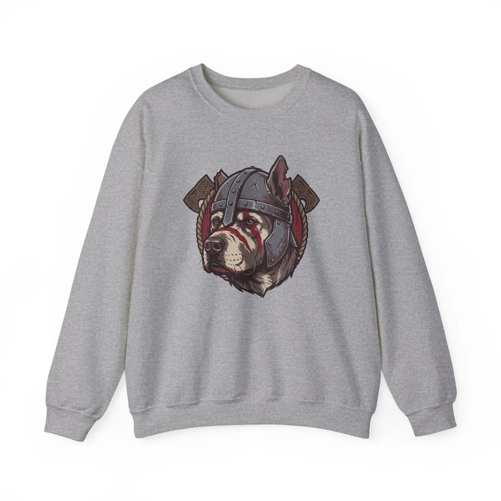 Warpaint Viking Berserker Dog Sweatshirt - Durable Cotton Blend Fleece Crew - Unisex White
