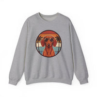 Dachshund Sunset Aviators Sweatshirt - Heavy Blend Fleece Crewneck - Unisex White