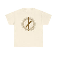 Nauthiz Norse Rune Graphic T-Shirt - Heavyweight Cotton Classic Tee - Unisex White
