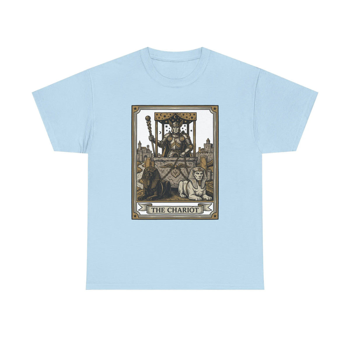 The Chariot Tarot Card T-Shirt - Heavy Cotton Classic Fit Tee - Unisex White