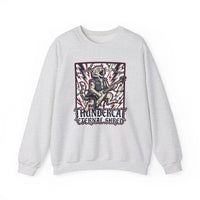 Heavy Metal Rocker Cat Sweatshirt - Heavy Blend Fleece Crewneck - Unisex White
