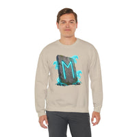 Ehwaz Rune Spirit Horse Sweatshirt - Heavy Blend Classic Fit Crewneck - Unisex White
