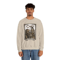 Strength Tarot Card Sweatshirt - Heavy Blend Crewneck Fleece - Unisex White