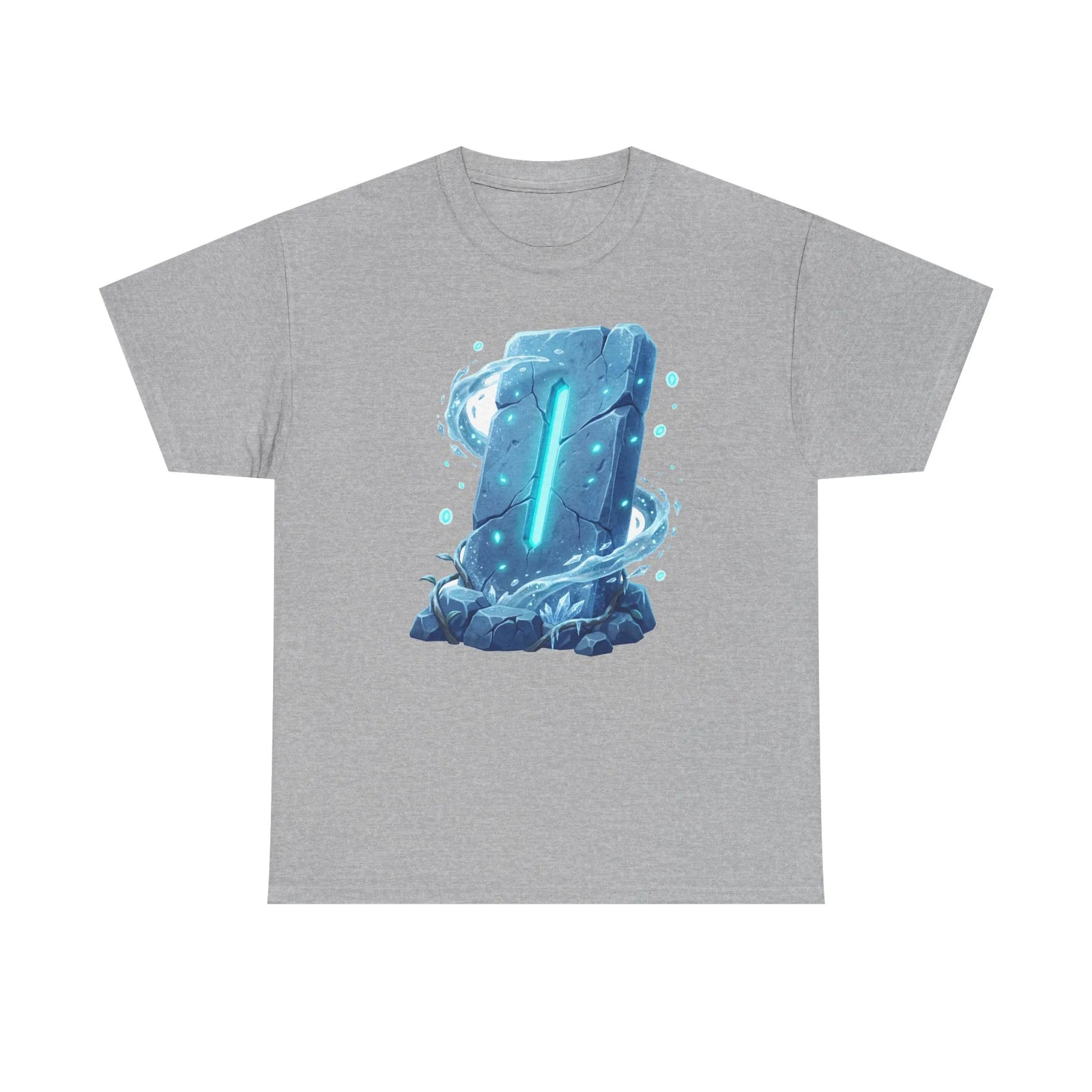 Glowing Isa Ice Rune T-Shirt - Heavy Cotton Classic Fit Tee - Unisex White