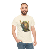 Elhaz Rune Elk Protection T-Shirt - Heavy Cotton Classic Fit Tee - Unisex White