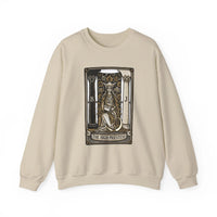 The High Priestess Tarot Card Sweatshirt - Heavy Blend Fleece Crewneck - Unisex White