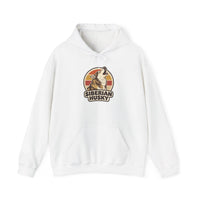 Siberian Husky Retro 70s Sunset Hoodie - Medium-Heavy Fleece Pullover - Unisex Ash