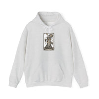 The Tower Tarot Card Hoodie - Heavy Blend Fleece Pullover - Unisex White