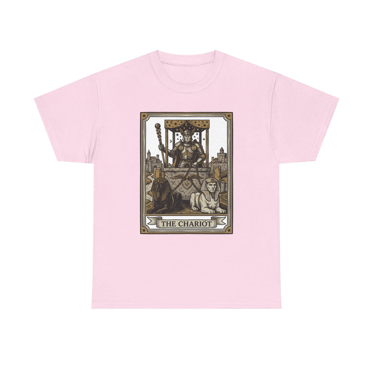 The Chariot Tarot Card T-Shirt - Heavy Cotton Classic Fit Tee - Unisex White