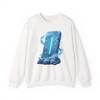 Isa Rune Ice Glacier Sweatshirt - Heavy Blend Fleece Crewneck - Unisex White