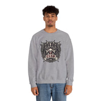 Rocker Cats Band Crest Sweatshirt - Heavy Blend Cotton-Poly Crewneck - Unisex White