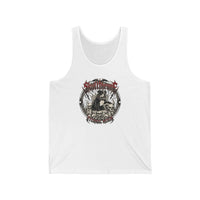 Skull Throne Rocker Dogs Graphic Tank Top - Soft Ringspun Cotton Jersey - Unisex Athletic Heather
