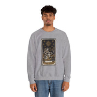 The Star Tarot Card Sweatshirt - 50/50 Cotton Polyester Crewneck - Unisex White