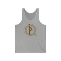 Thurisaz Rune Thorn Defense Tank Top - Soft Cotton Jersey Retail Fit - Unisex White