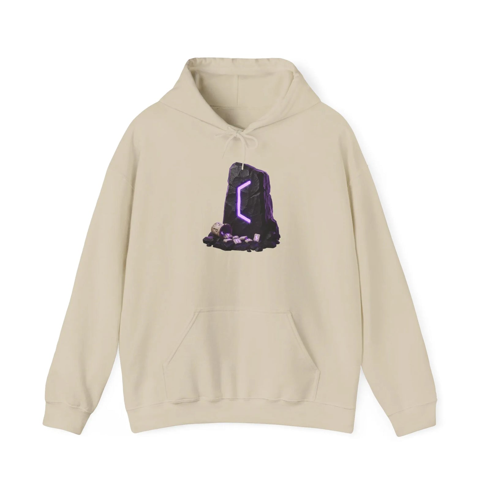 Perthro Rune Mystery Graphic Hoodie - Heavyweight Fleece Pullover - Unisex White