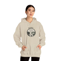 Raido Rune Journey Symbol Hoodie - Soft Cotton Blend Pullover - Unisex White