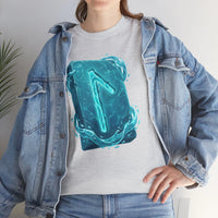 Laguz Water Rune Intuition Graphic T-Shirt - Heavy Cotton Classic Fit Tee - Unisex White