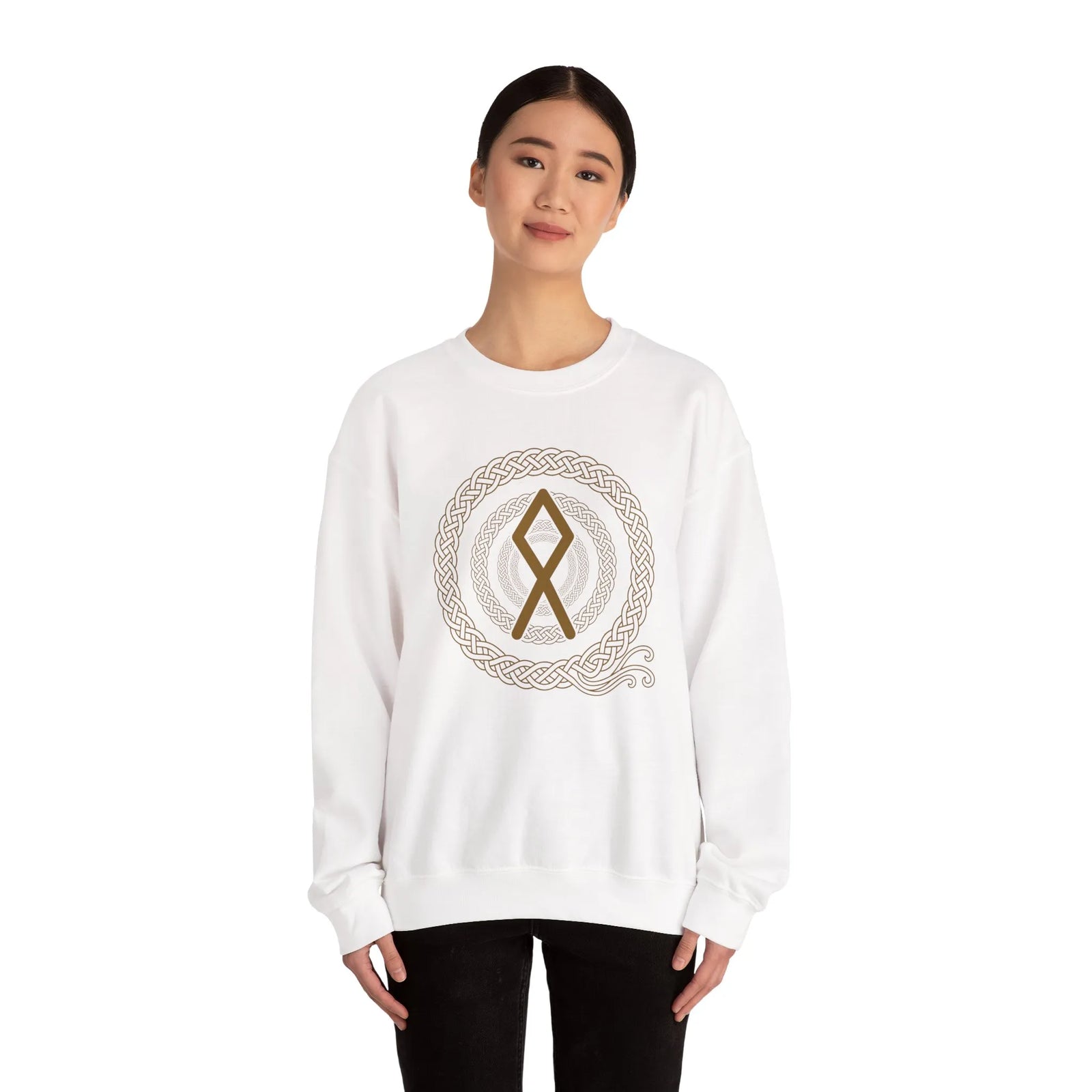 Othala Rune Inheritance Sweatshirt - Heavy Blend Crewneck Fleece - Unisex Off White