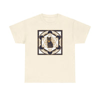 Metatron's Cat Sacred Geometry T-Shirt - Heavyweight Cotton Classic Fit Tee - Unisex White