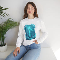 Laguz Water Rune Symbol Sweatshirt - Heavy Blend Crewneck Fleece - Unisex Ash Gray