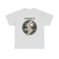 Sowulo Rune Sun & Sea Graphic T-Shirt - Heavy Cotton Classic Fit Tee - Unisex White