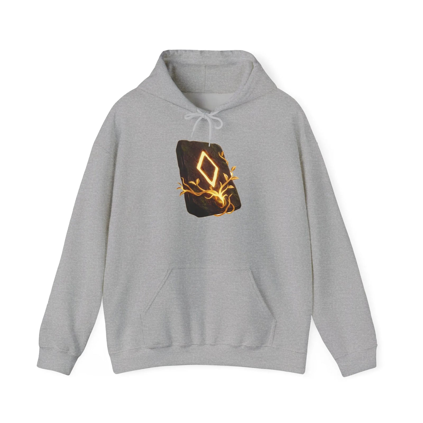Ingwaz Runic Seed Hoodie - Warm Cotton Blend Pullover - Unisex White