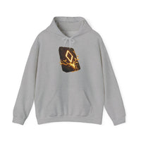 Ingwaz Runic Seed Hoodie - Warm Cotton Blend Pullover - Unisex White