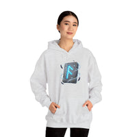 Ansuz Rune Odin's Raven Graphic Hoodie - Medium Heavy Fabric Classic Fit - Unisex White