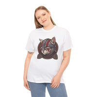 Viking Berserker Cat Graphic T-Shirt - Heavyweight Cotton Classic Fit Tee - Unisex White