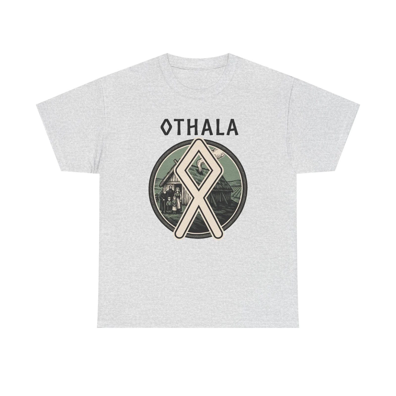 Othala Rune Family Homestead T-Shirt - Heavy Cotton Classic Fit Tee - Unisex White
