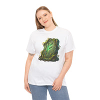 Fehu Rune Wealth Symbol T-Shirt - Heavy Cotton Classic Fit Tee - Unisex White