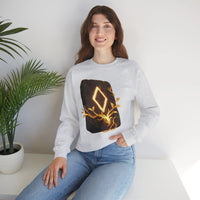 Ingwaz Rune Sacred Seed Sweatshirt - Classic Fit Heavy Blend Crewneck - Unisex White