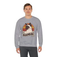 Siamese Retro 70s Sunset Sweatshirt - Heavy Blend Fleece Crewneck - Unisex Ash