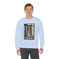 The High Priestess Tarot Card Sweatshirt - Heavy Blend Fleece Crewneck - Unisex White
