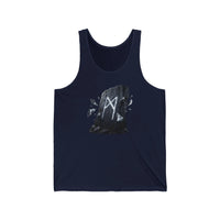 Mannaz Rune Stone Graphic Tank Top - Soft Ringspun Cotton Retail Fit - Unisex White