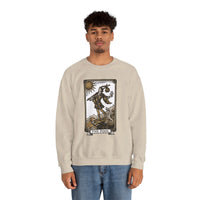 The Fool Tarot Card Graphic Sweatshirt - Heavy Blend Crewneck Fleece - Unisex White