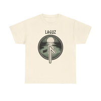 Laguz Rune Water Moon T-Shirt - Heavy Cotton Classic Fit - Unisex White