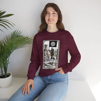 Tarot Death Card Graphic Sweatshirt - Heavy Blend Classic Fit Crewneck - Unisex White