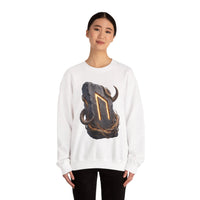 Uruz Rune Vitality Sweatshirt - Heavy Blend Crewneck Fleece - Unisex White